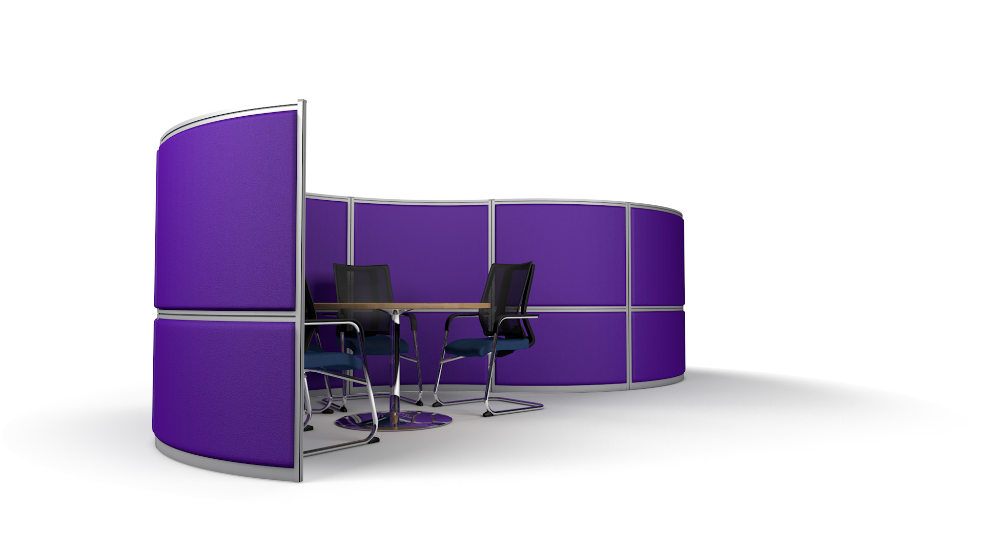6m Room Dividing Wall With Two Premium Acoustic Meeting Pods